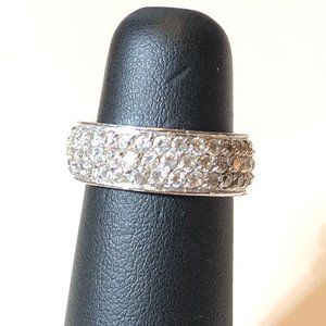 Pavé Set CZs in Sterling 925 Eternity Band Ring